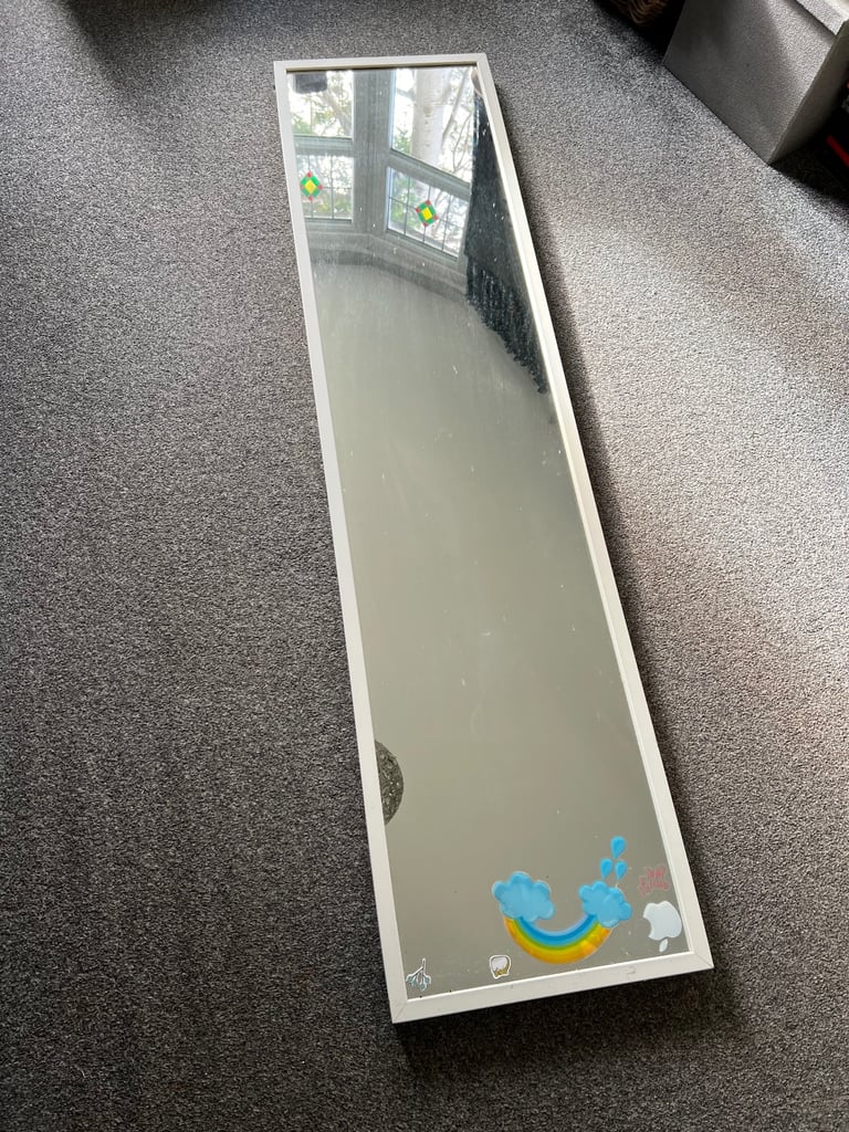 IKEA white framed long mirror (Stave)
