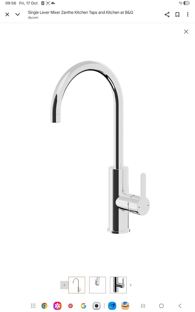 Chrome side lever kitchen tap - new