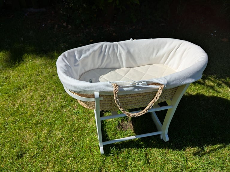 image for MAMAS & PAPAS natural woven Moses basket and wooden JOHN LEWIS stand