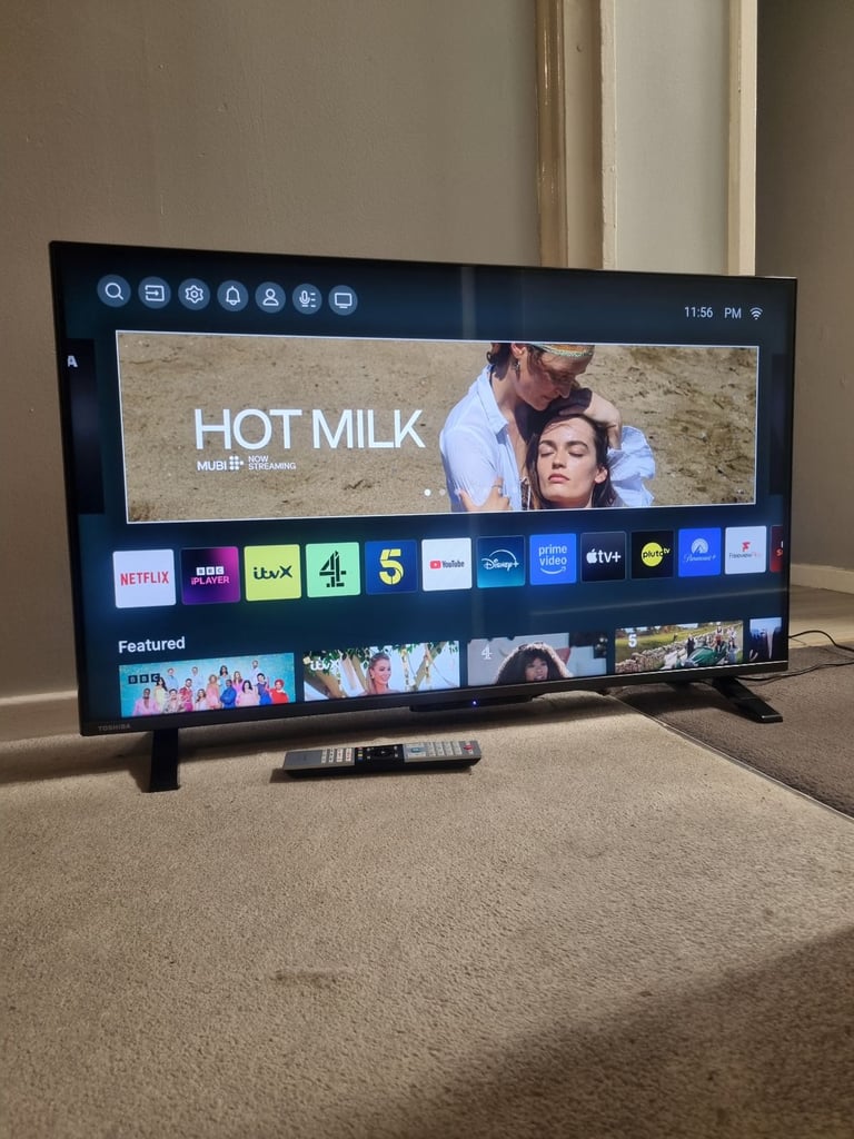 image for 43" Toshiba 4k Smart Ultra UHD LED WiFi TV with Stand and Remote £125