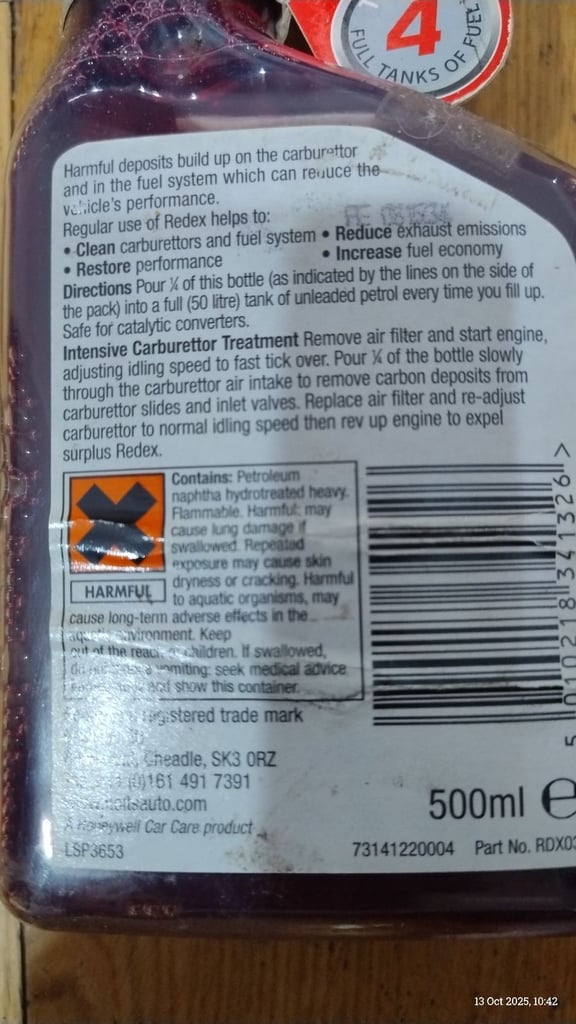 Redex 500ml petrol system cleaner 