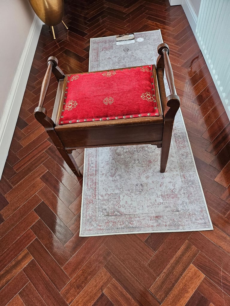 vintage piano stool with storage