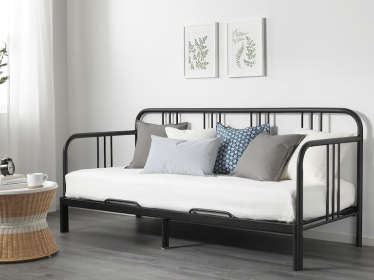 IKEA FYRESDAL Daybed w/ 2 Firm Mattresses – Converts to Double Bed, Space-Saving & Stylish
