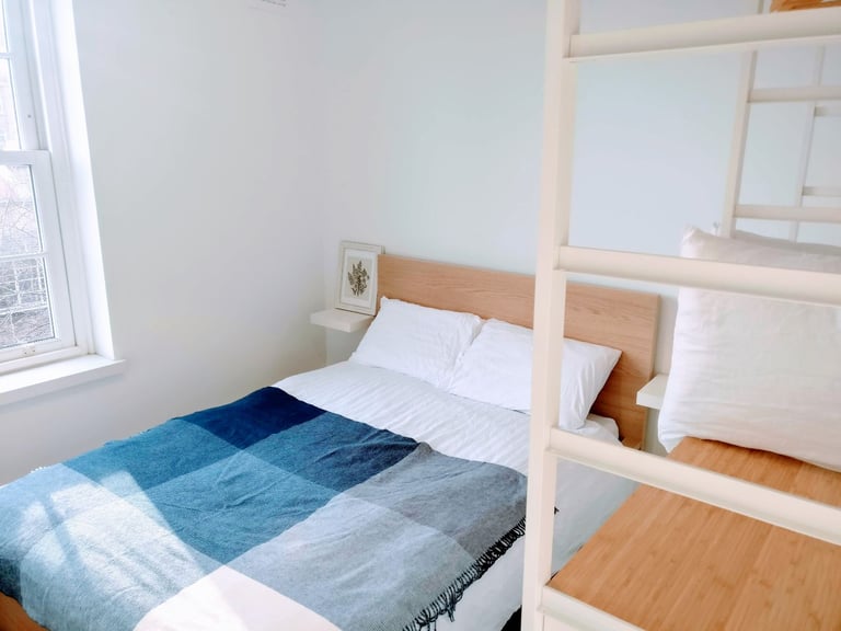 MALM Ikea Double Bed & HAMARVIK Mattress