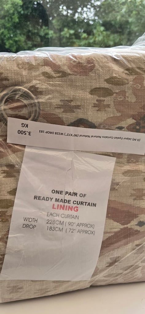 Dunelmn jaipur eyelet natural   curtains 