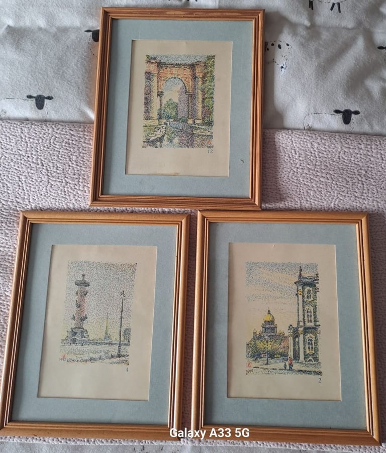 image for Three pixilated painting prints of St Petersburg (Russia) sights