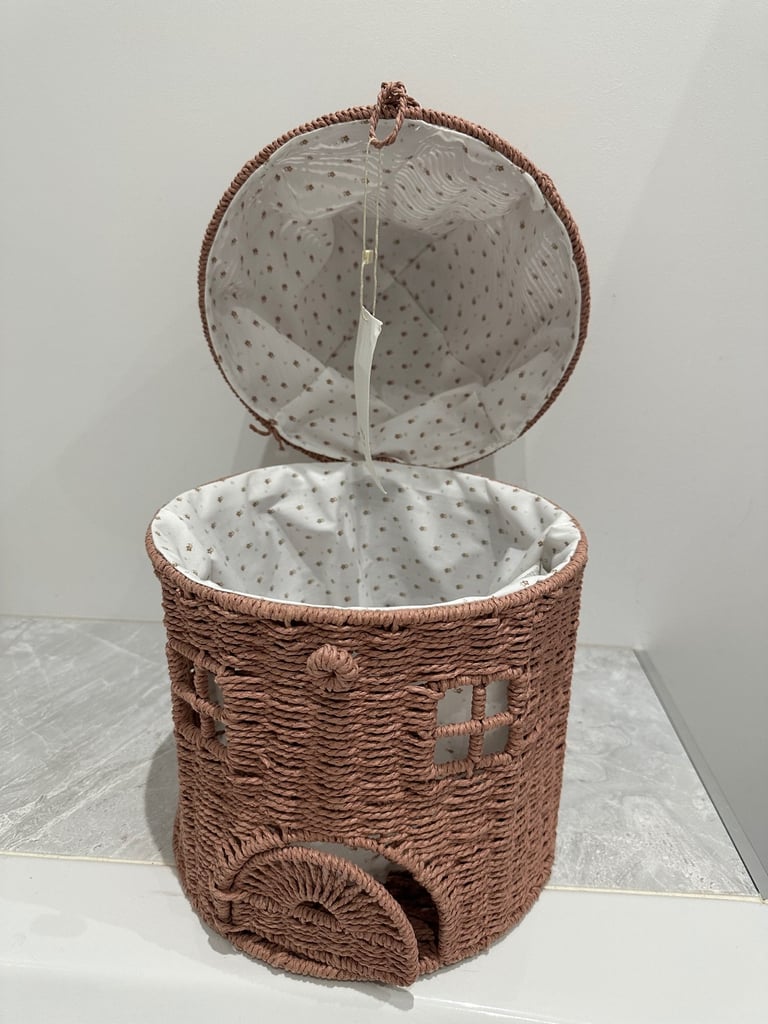 Zara kids house pink storage basket