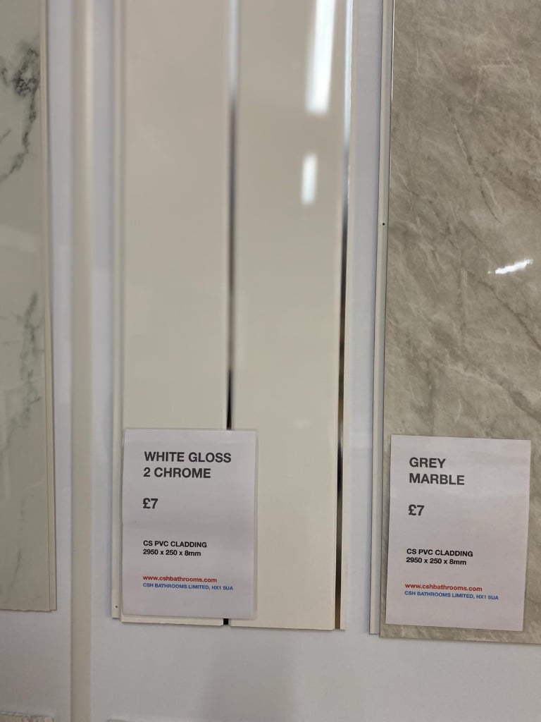 waterproof pvc cladding shower kitchen office 3m x 25cm x 8mm