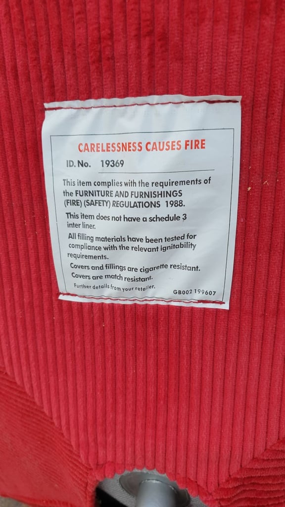 Vintage 80s ikea mila footstool in red cord. 