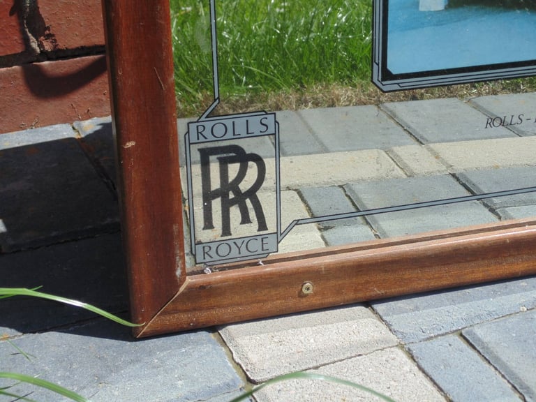 (#839) Rolls royce 1911  pub mirror advertising  (Pick up only, Dy4 area)