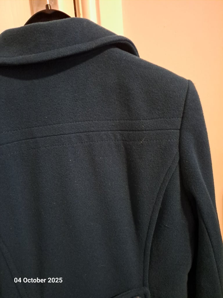 Autonomy teal green blue size 8 Reefer style jacket,  80% wool