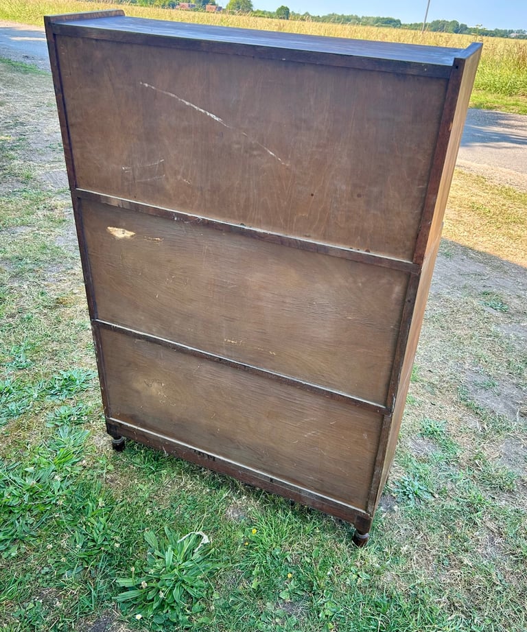 Oak minty antique bookcase drawer cabinet chest of draws desk vintage haberdashery library