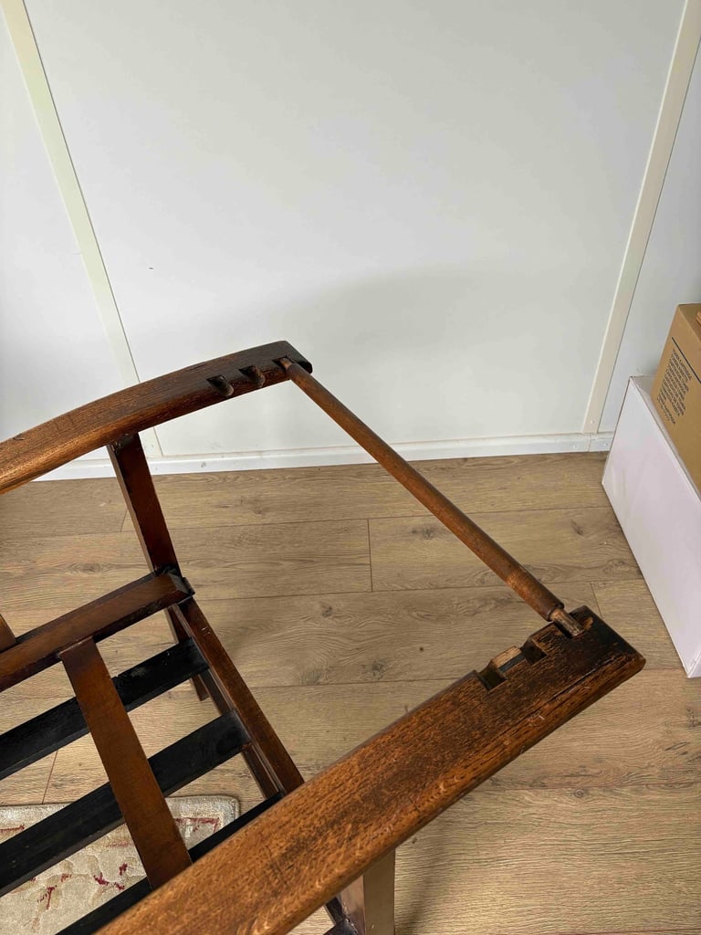 Antique Reclining Solid Oak Farm Chair