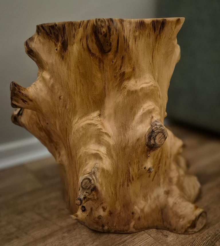Rustic handmade Live Edge Furniture: Bespoke Sustainable Design, end table. 