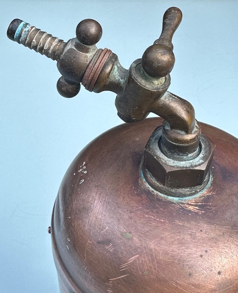 ANTIQUE FRENCH COPPER VINE SPRAYER, MURATORI PARIS GARDEN SPRAYER, H34cm - 1900s - WILL POST!