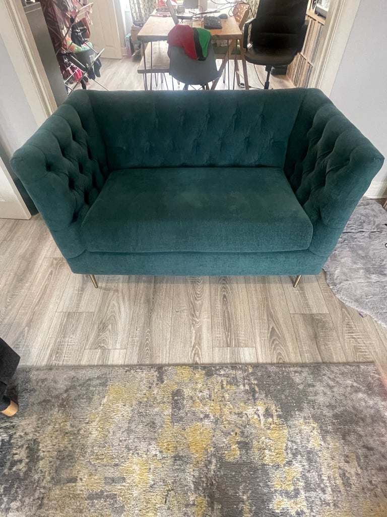 Furniture123 teal loveseat