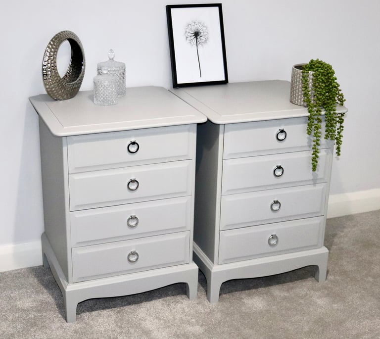 Stag 4 Drawer Bedside Tables Bedside Cabinets in Grey - Free Local Delivery 4DG