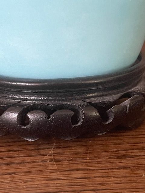 Vintage Turquoise And Gold Porcelain Vase