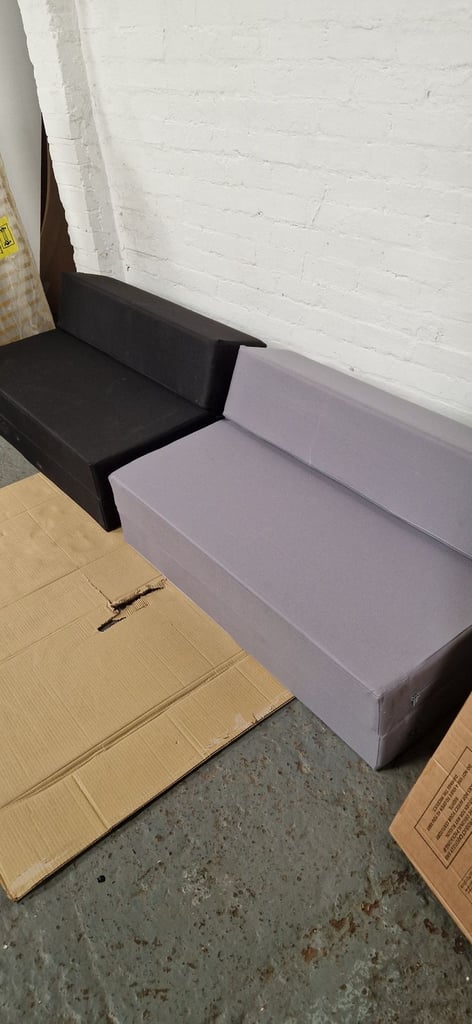 image for Kaikoo small double 4ft fabric chair bed - Grey & Black  2 available in stock 
