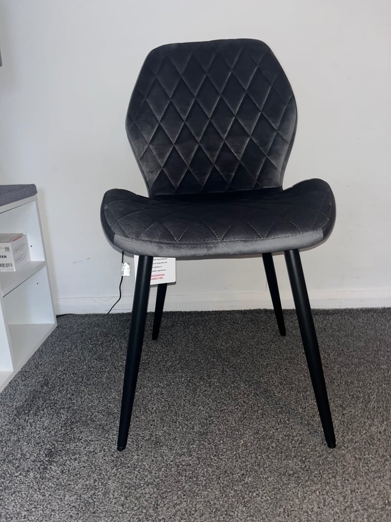 4 grey velvet dining chairs