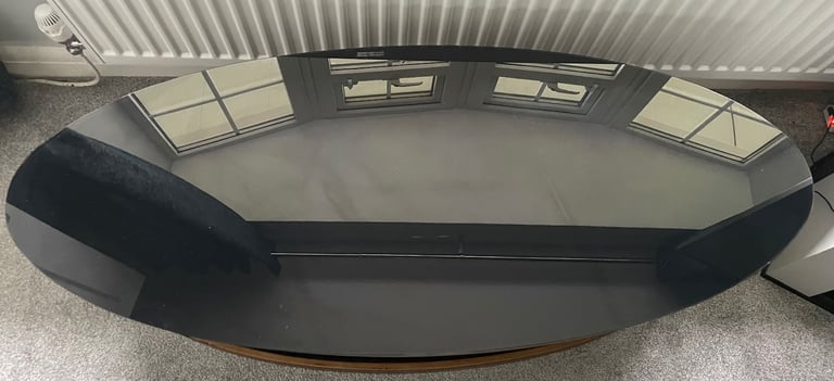 Oval Glass & Wood TV Stand - Good condition 