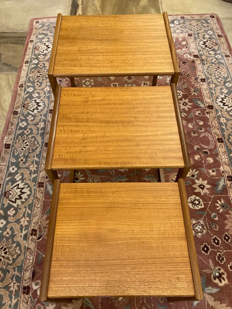 G Plan Nest of Three Tables, Quadrille