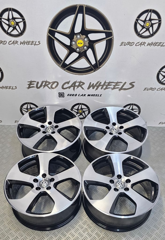 GENUINE VOLKSWAGEN 18" GOLF GTI AUSTIN ALLOY WHEELS 5x112 DIAMOND CUT 5G0-601-025-BDZZ