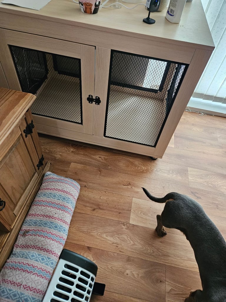 image for Beech wooden dog crate 