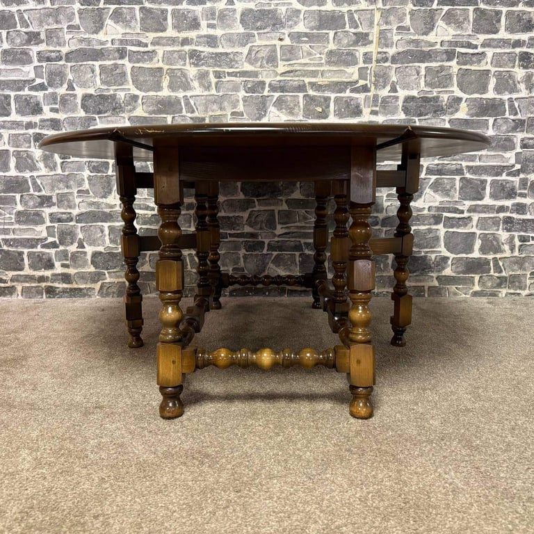 Ercol Oval Drop-Leaf Gateleg Dining Table