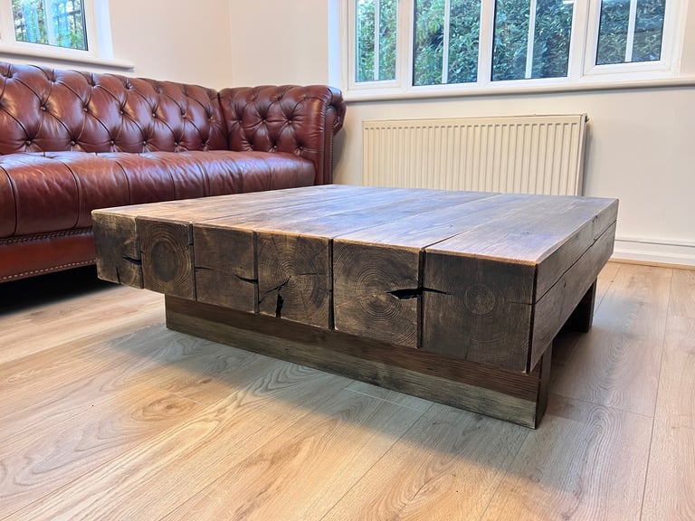 Valmiera Reclaimed Wood 110cm Log Coffee Table – Housing Units