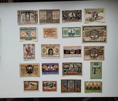 Collection 20pcs. Antique 1920s German/Austrian Notgelds Paper Banknotes #1