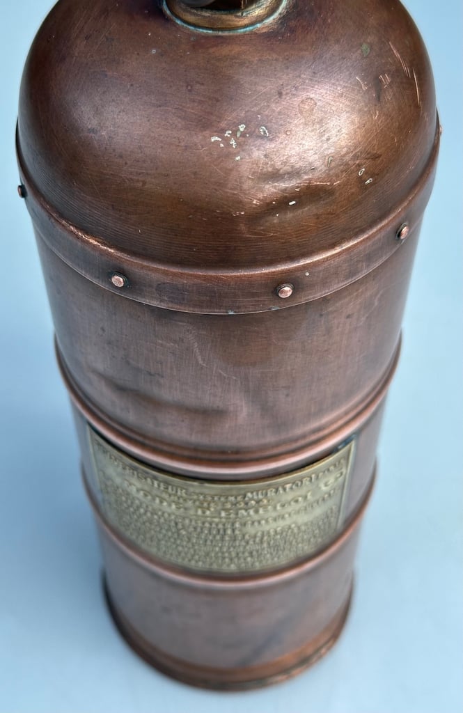 ANTIQUE FRENCH COPPER VINE SPRAYER, MURATORI PARIS GARDEN SPRAYER, H34cm - 1900s - WILL POST!