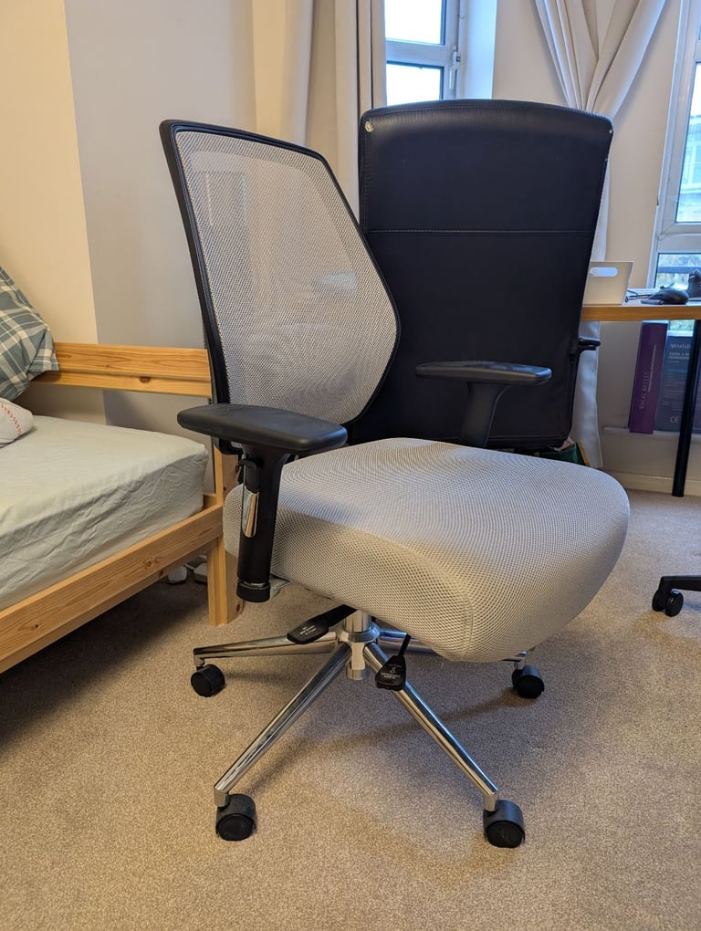 image for Ergonomic office chair with adjustable armrest, grey