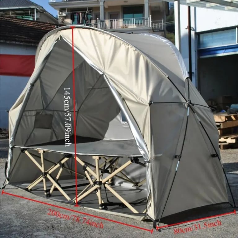 image for Slim Storage/Camping Tent + Inflatable Mattress