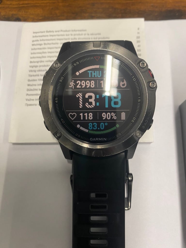 Garmin Fenix 5X GPS Watch with Mapping - Sapphire Version