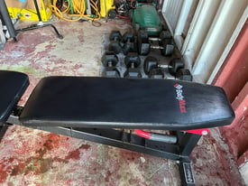 image for Heavy duty bench with hexagon dumbbell full set very good condition 