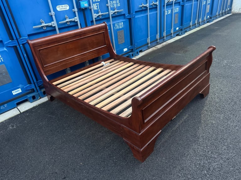 image for Willis and Gambier Double Sleigh Bed Frame Mahogany/ Dark Cherrywood Possible Delivery 🚚 