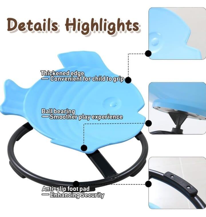 HoldOneLight Kids Sensory Swivel Chair for Autistic Kids (Blue)    