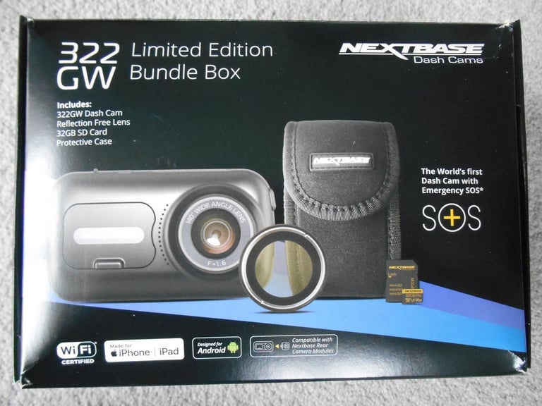 NEXTBASE 322GW Dash Cam with Accessories