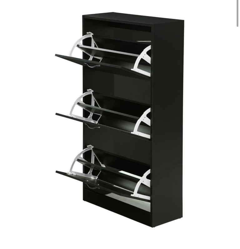 image for 3 drawer flip down shoe storage free standing cabinet 