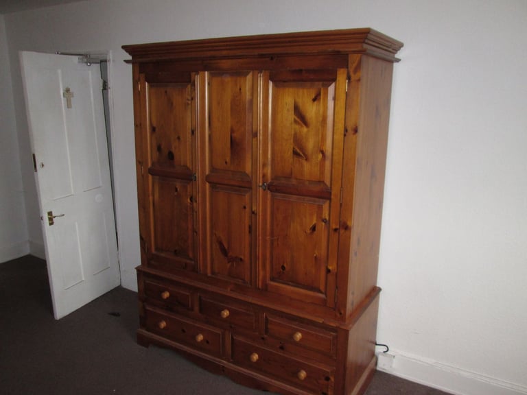 LARGE PINE 2-DOOR WARDROBE at HAVEN TRUST CHARITY SHOP