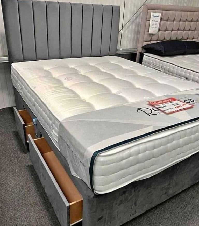 image for Brand New DIVAN 4FT6 Double Bed Base With Storage + Mattress >> Amazing Price 20% Off >>>>