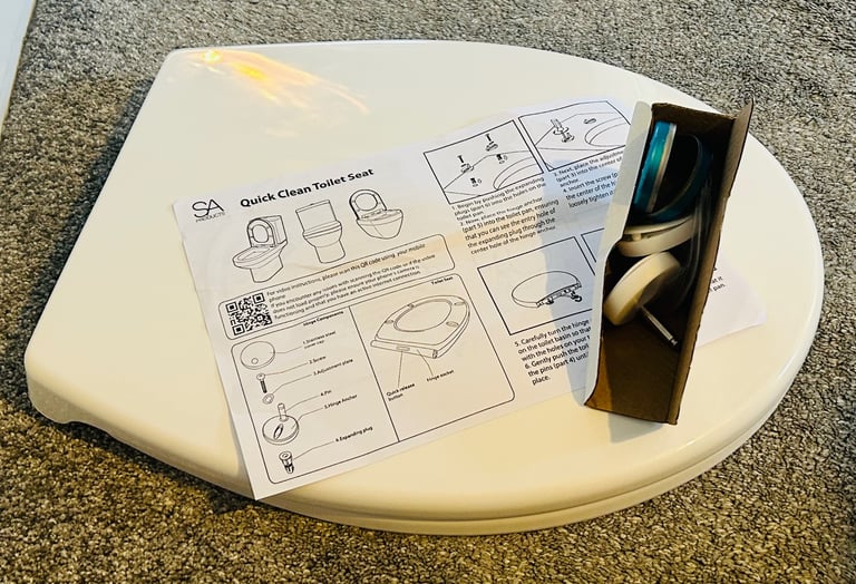 image for White soft close, quick release toilet seat - free