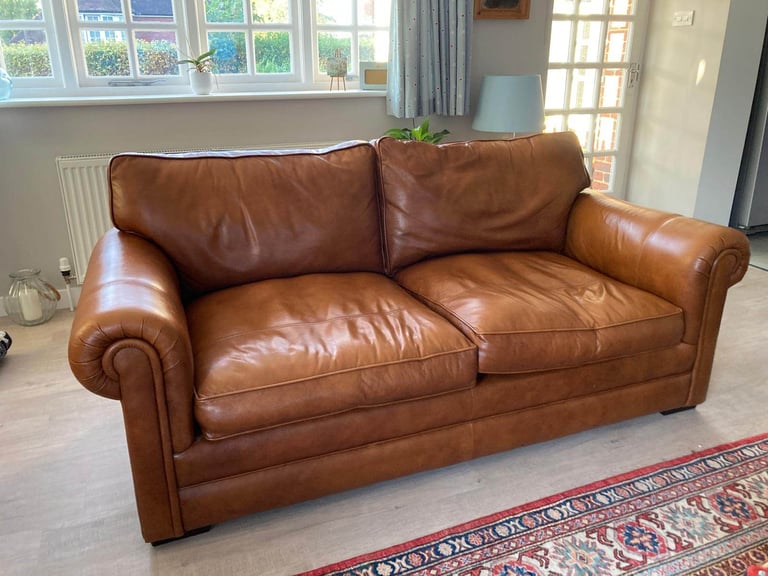 Parker Knoll Canterbury Large Leather Two Seater Sofa