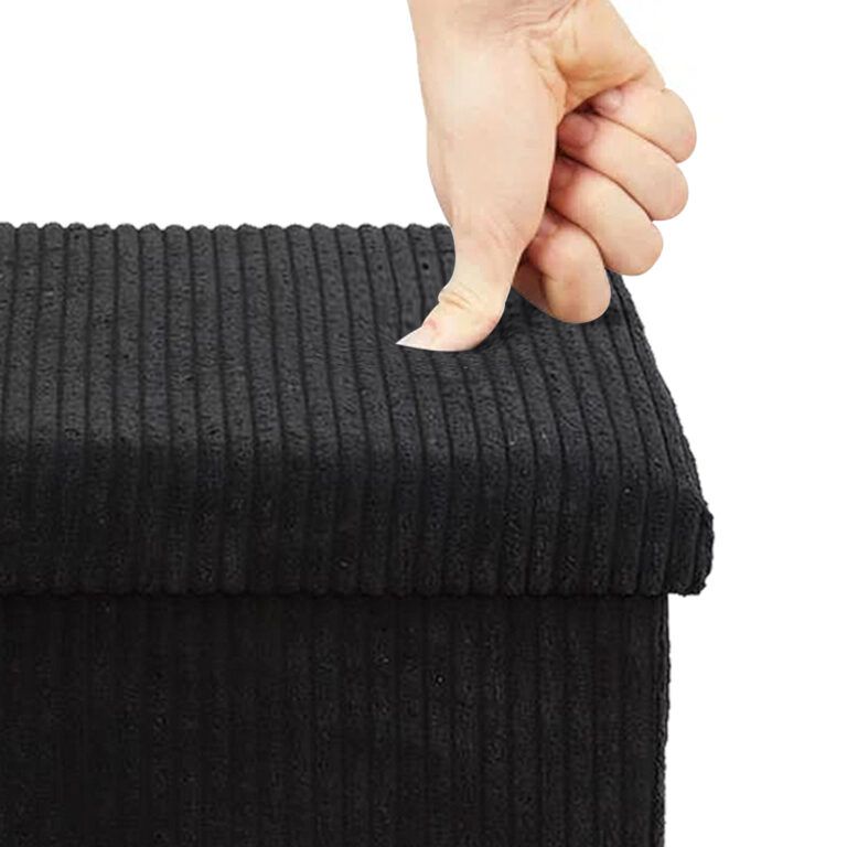Large Fabric Ottoman Storage Box: Foldable Footrest, 78x38x38cm