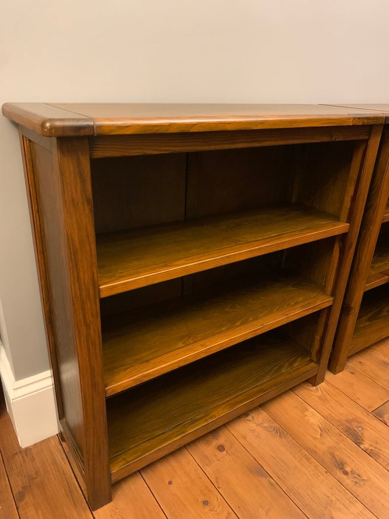 Low 3-Shelf Wooden Bookcases – excellent condition