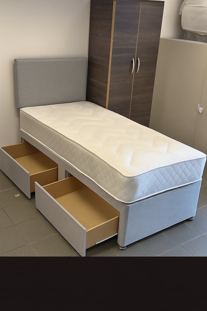 Space-Optimized Divan Bed with Storage Drawers Perfect for Small Bedroom Designs