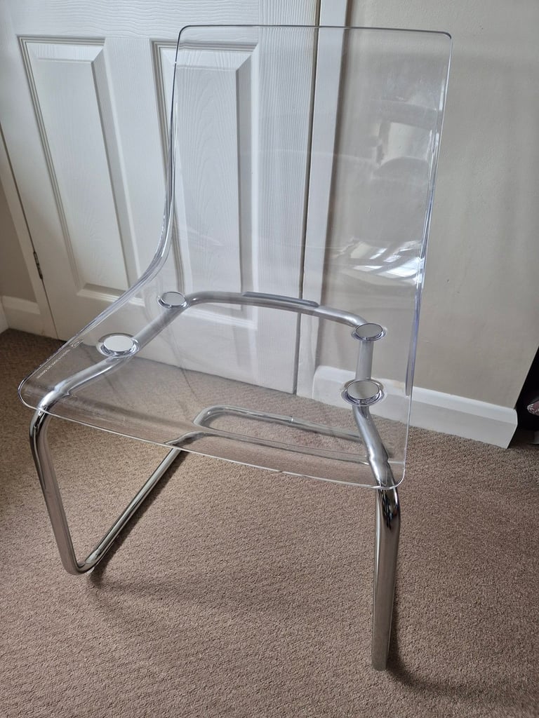 image for IKEA TOBIAS Chair, transparent/chrome-plated