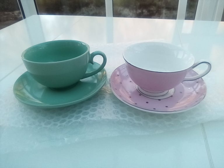 image for 2 x brand new cup and saucer. £7 the two.