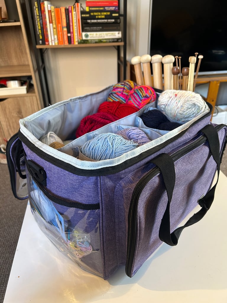 KNITTING MOTHERLOAD: Yarn, Wooden Needles, Loop Needles, Tools, Bag